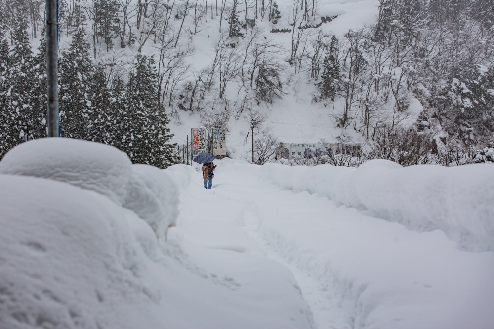 日本/富山。礪波市～庄川峽遊覽船「雪見舟」｜走進水墨畫裡的夢幻航線，搭船才能抵達的秘境「大牧溫泉」與紅色長崎大橋！