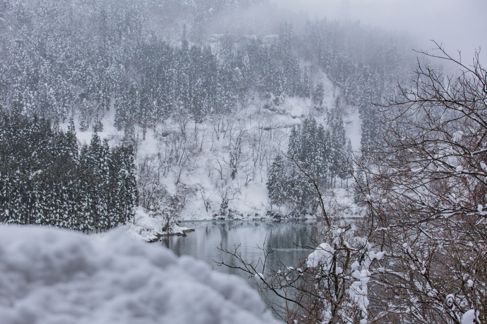 日本/富山。礪波市～庄川峽遊覽船「雪見舟」｜走進水墨畫裡的夢幻航線，搭船才能抵達的秘境「大牧溫泉」與紅色長崎大橋！
